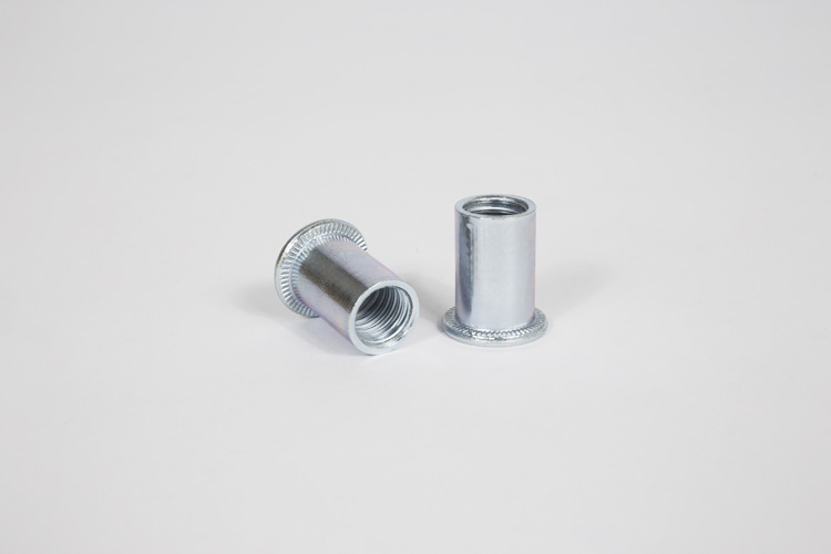 Inserti Filettati in Alluminio Testa Piana con corpo Cilindrico zigrinato  M10 grip da 1.0-3.5mm 