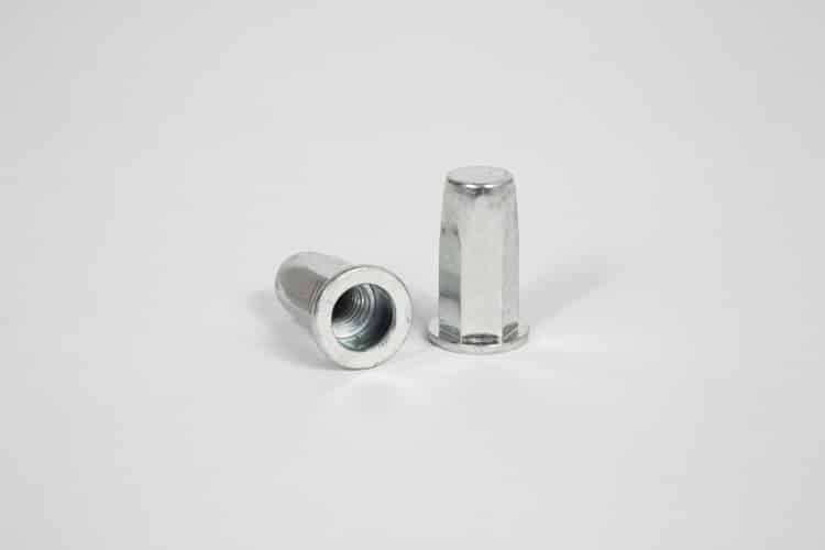 Galvanized steel hexagonal blind threaded inserts with cylindrical head